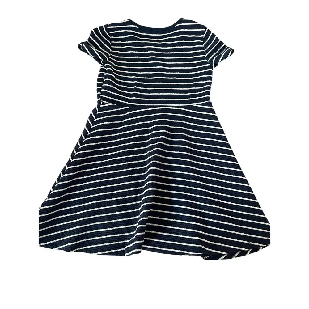 Wonder Nation Girl’s A-Line Blue Striped Dress Kid’s Youth Size Small 6-6x